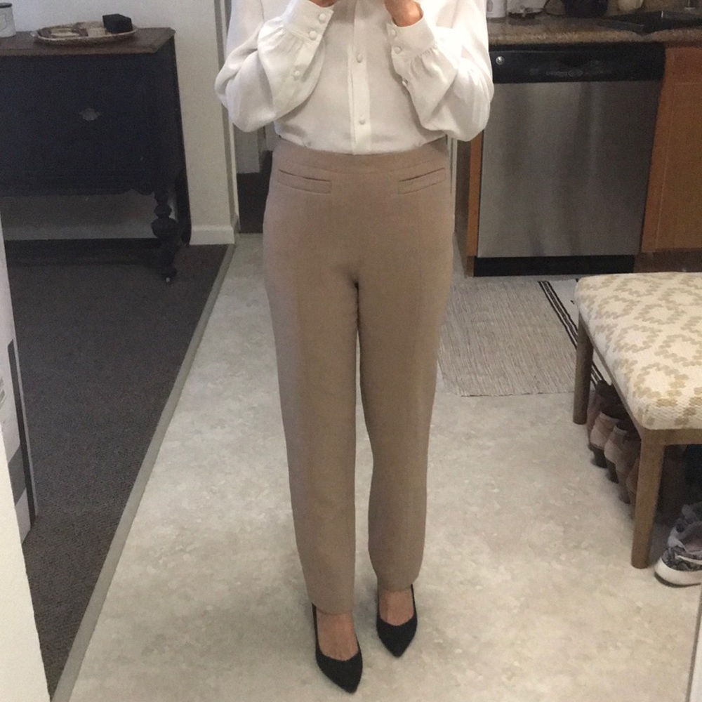 Carven High Waisted Wool Tan Skinny Pant sz FR 36